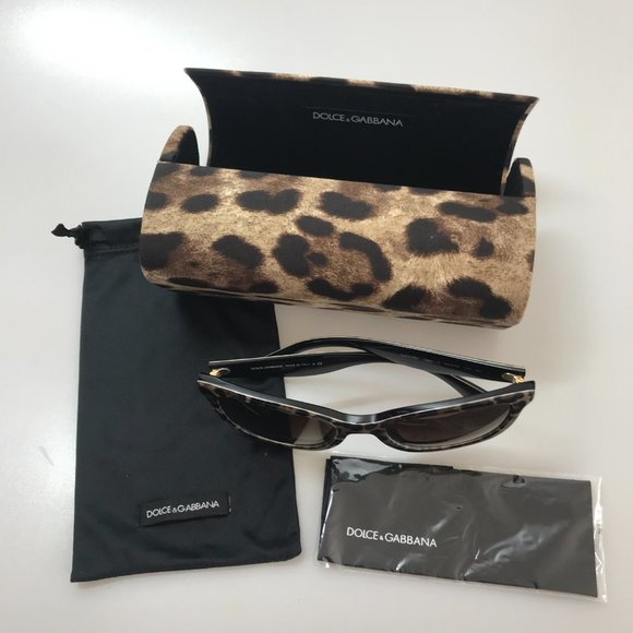 Brand New Authentic Dolce & Gabbana Leopard Sunglasses with Matching Case - Picture 3 of 11